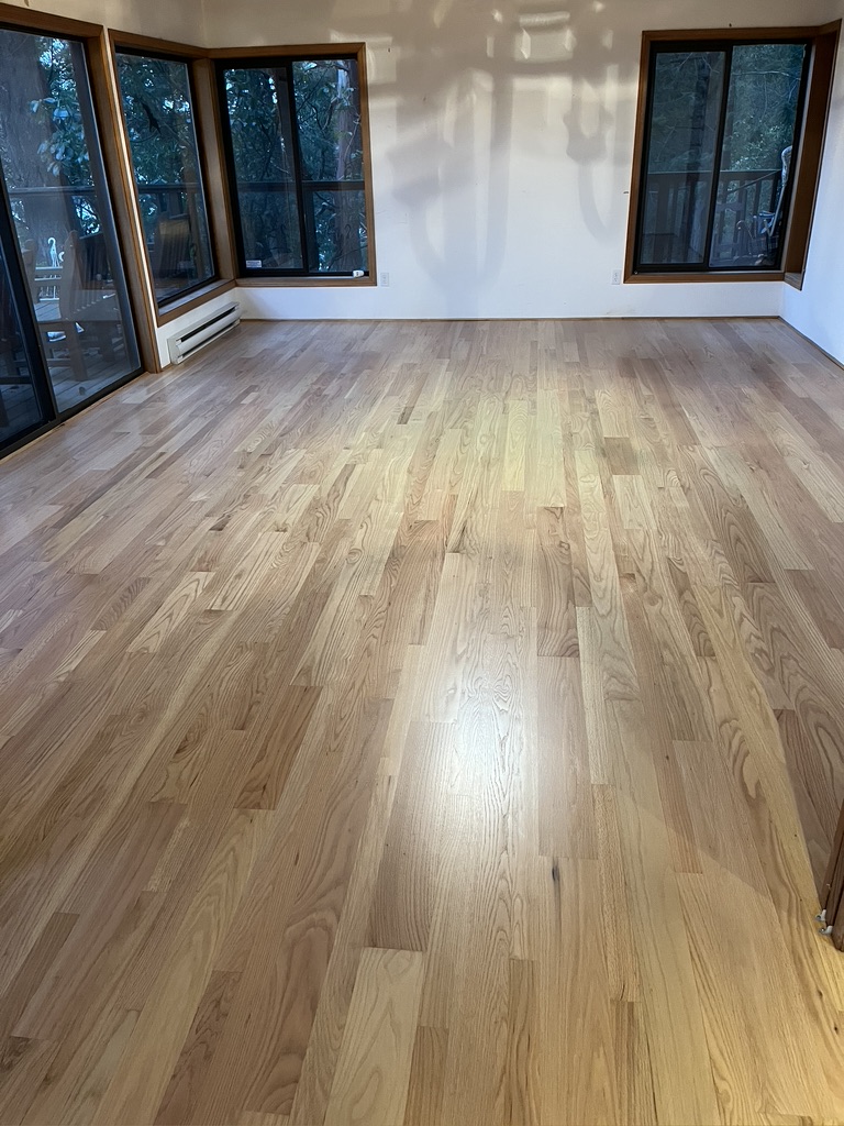 Saturna Island Home — Living Room Restoration after refinishing
