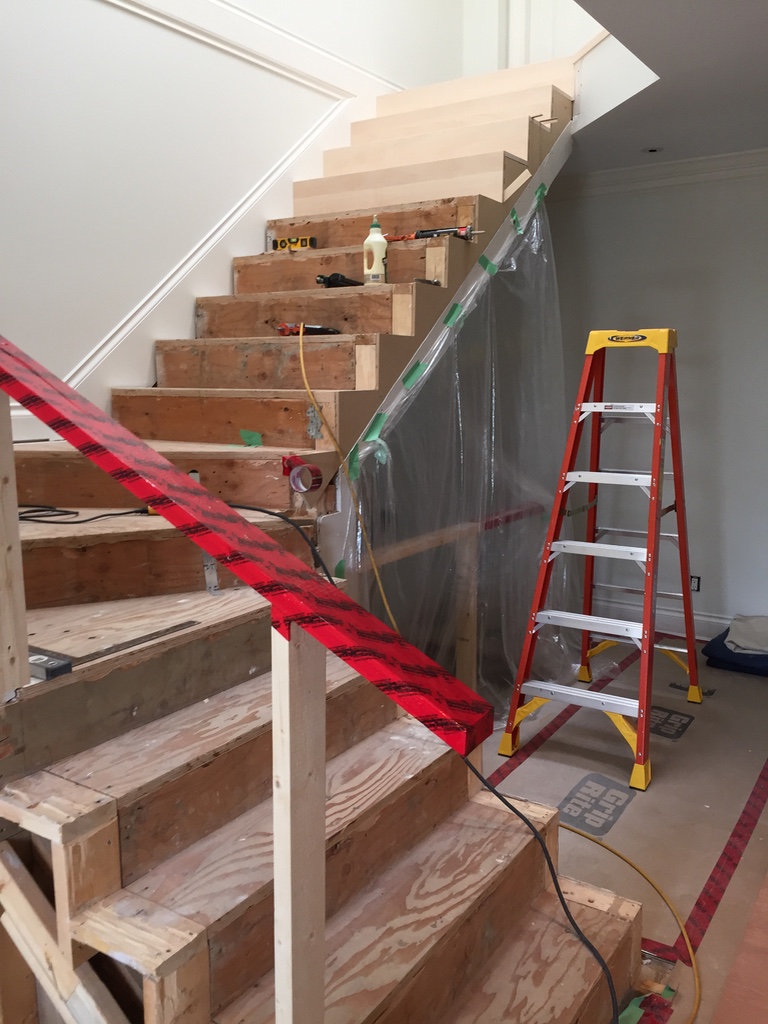 North Vancouver Project — Custom Hardwood Staircase before refinishing