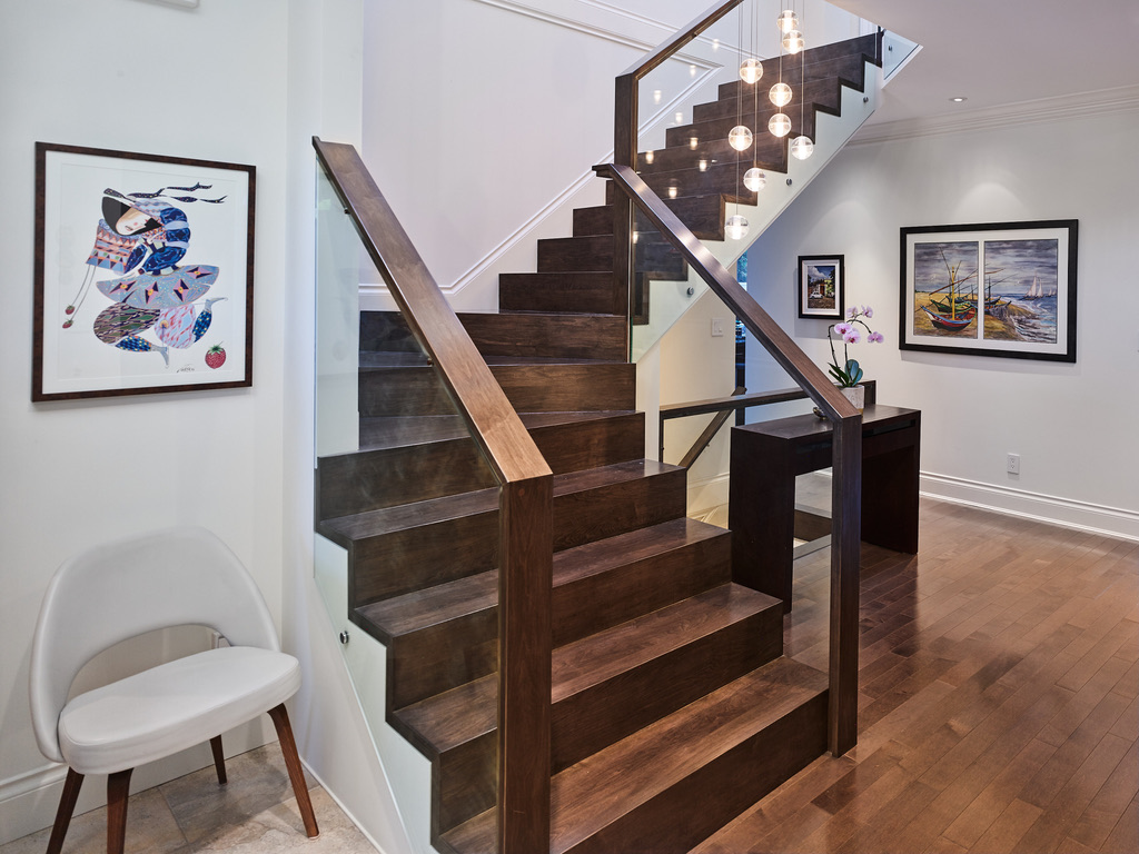 North Vancouver Project — Custom Hardwood Staircase after refinishing