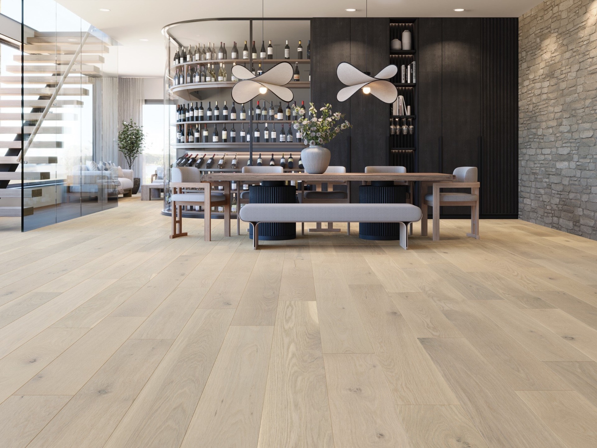Mirage hardwood floor in modern dining room